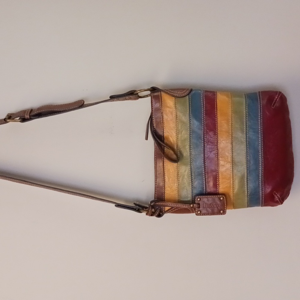 Liz & Co. Striped Vegan Leather Crossbody Bag
